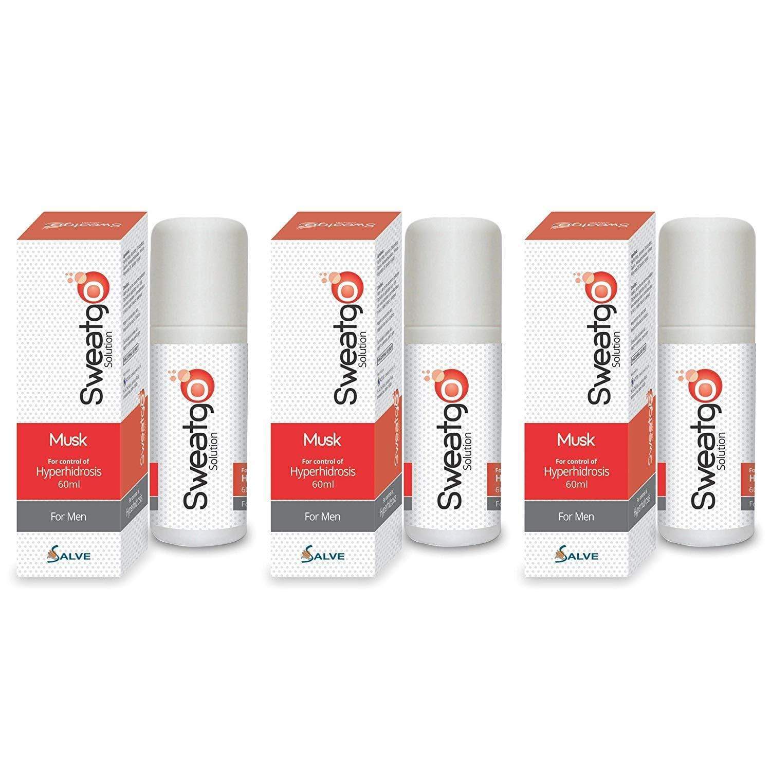 shoprythmindia Sweatgo Pack of 3 Salve Sweatgo Anti perspirant Hyperhidrosis Sweat Free For Men in Exclusive Fragrance -Musk 60ml shoprythmindia Sweatgo Pack of 3 Salve Sweatgo Anti perspirant Hyperhidrosis Sweat Free For Men in Exclusive Fragrance -Musk 60ml